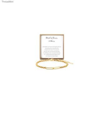 18K Gold Plated Stainless Steel Link Bracelet Bridesmaid Gift Friendship Couples